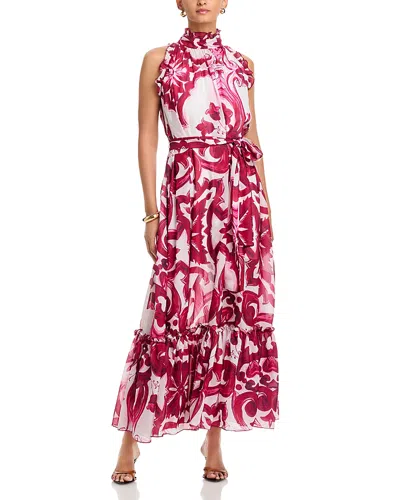 Nancy Yang Floral Halter Dress In Multi