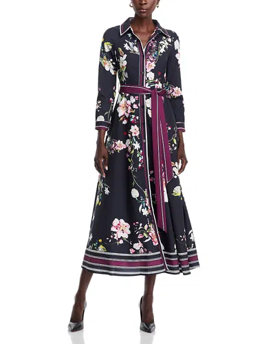 Nancy Yang Floral Print Maxi Dress In Black
