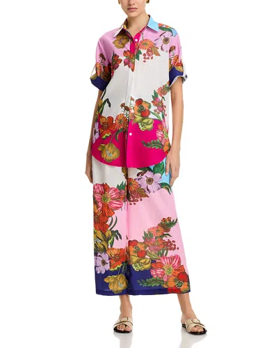 Nancy Yang Floral Print Shirt & Pants Set In Multi