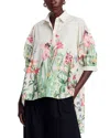 Nancy Yang High Low Tropic Top In White