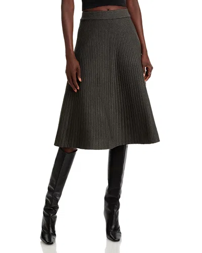 Nancy Yang Knit Skirt In Charcoal