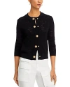 Nancy Yang Lace Cardigan Sweater In Black