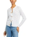 Nancy Yang Lace Cardigan Sweater In White