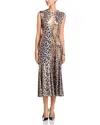 Nancy Yang Leopard Fitted Maxi Dress In Animal Print