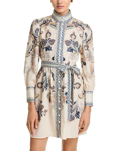 Nancy Yang Mini Shirt Dress In Beige