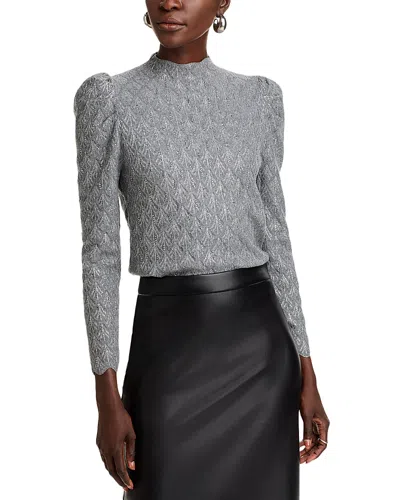 Nancy Yang Mock Neck Sweater In Gray