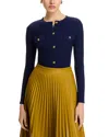 Nancy Yang Ribbed Cardigan In Blue