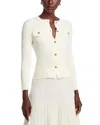Nancy Yang Ribbed Cardigan In White