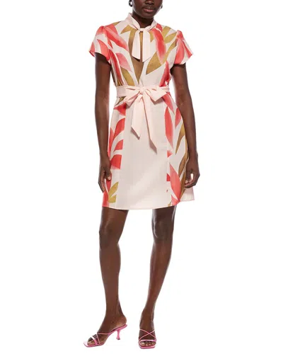 Nancy Yang Short Sleeves Shift Dress In Pink
