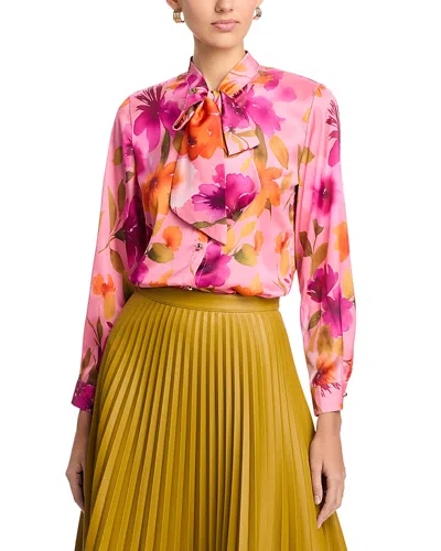 Nancy Yang Tie Neck Top In Pink