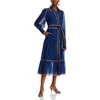 Nancy Yang Contrast Trim Shirt Dress In Blue