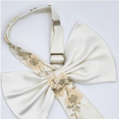 Nandanie Crystal Jenny Bow Tie In White