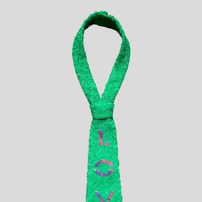 Nandanie One Of A Kind:  X Hypnotiq Painted Kelly Petite Necktie In Green