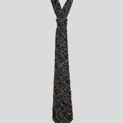 Nandanie Textured Classic Necktie In Black