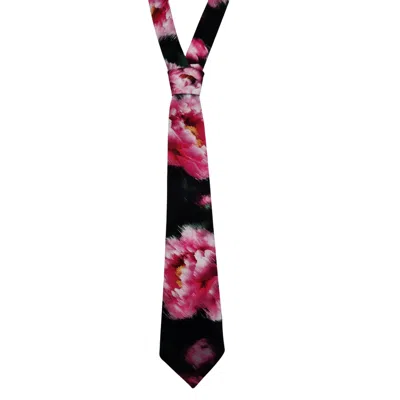 Nandanie Women's Black Floral Classic Necktie