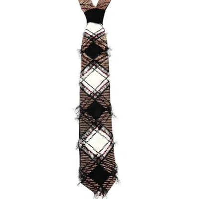 Nandanie Women's Black The Crystal Argyle Classic Necktie