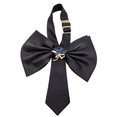 Nandanie Women's Blue Black Jenny Bow-brooch Edition - Midnight Sapphire Spray