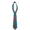Nandanie Women's Blue Floral Printed Lurex Petite Necktie + Tie Bar In Blue