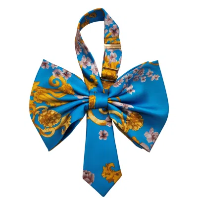 Nandanie Women's Blue / Gold Capri Jenny Bow In Blue/gold