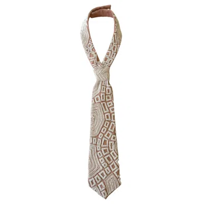 Nandanie Women's Neutrals The Embroidered Art Deco Petite Necktie