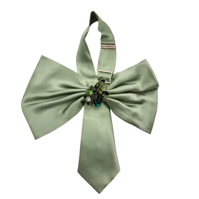 Nandanie Women's Sage Green Jenny Bow-brooch Edition - Emerald Noir Foliage