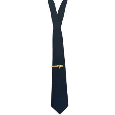 Nandanie Women's Tailored Black Classic Necktie + Tie Bar