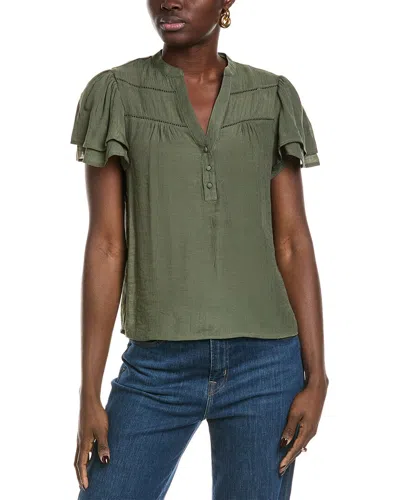 Nanette By Nanette Lepore Flutter Sleeve Blouse In Green