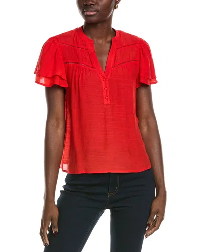 Nanette By Nanette Lepore Flutter Sleeve Blouse In Red