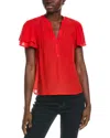 Nanette By Nanette Lepore Flutter Sleeve Blouse In Red