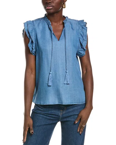 Nanette By Nanette Lepore Tie Neck Blouse In Blue