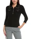 Nanette Lepore 1/4-zip Sweater In Black