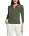 Nanette Lepore Nanette  1/4-zip Sweater In Green