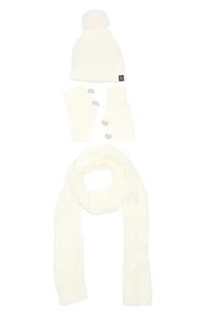 NANETTE LEPORE NANETTE LEPORE 3-PIECE BRAIDED SCARF, BEANIE & GLOVES SET