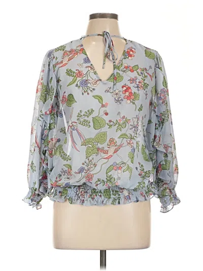 Pre-owned Nanette Lepore 3/4 Sleeve Blouse In Blue