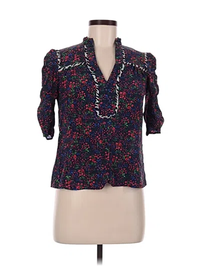 Pre-owned Nanette Lepore 3/4 Sleeve Blouse In Blue