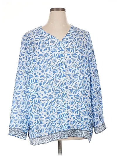 Pre-owned Nanette Lepore 3/4 Sleeve Blouse In Blue