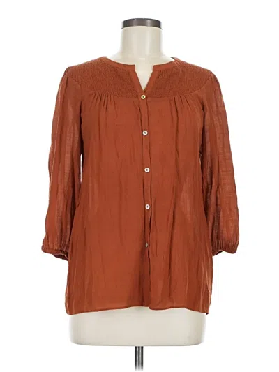 Pre-owned Nanette Lepore 3/4 Sleeve Blouse In Brown