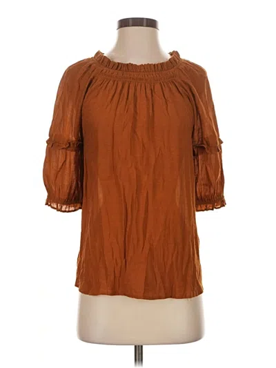 Pre-owned Nanette Lepore 3/4 Sleeve Blouse In Brown
