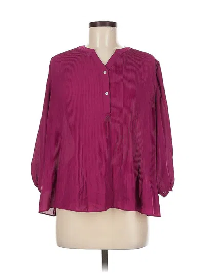 Pre-owned Nanette Lepore 3/4 Sleeve Blouse In Burgundy