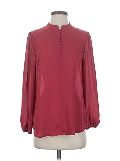 Pre-owned Nanette Lepore 3/4 Sleeve Blouse In Burgundy