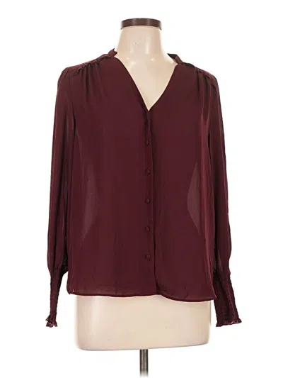 Pre-owned Nanette Lepore 3/4 Sleeve Blouse In Burgundy