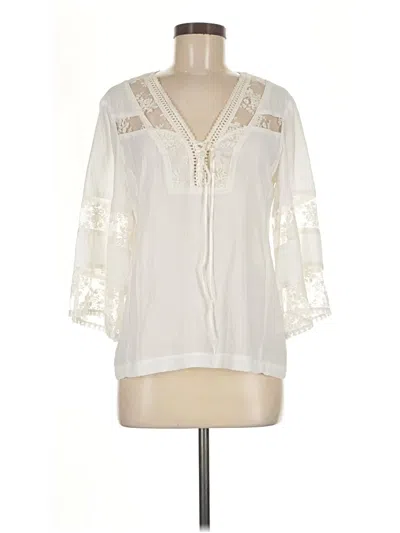 Pre-owned Nanette Lepore 3/4 Sleeve Blouse In Ivory