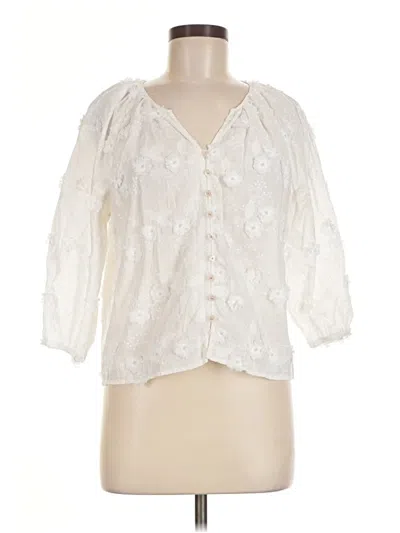 Pre-owned Nanette Lepore 3/4 Sleeve Blouse In Ivory