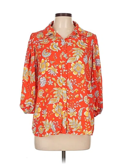 Pre-owned Nanette Lepore 3/4 Sleeve Blouse In Orange