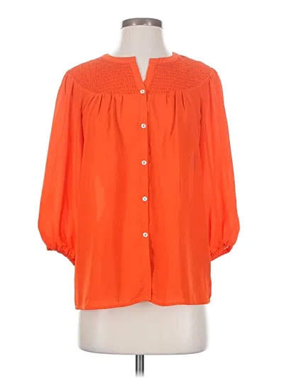 Pre-owned Nanette Lepore 3/4 Sleeve Blouse In Orange