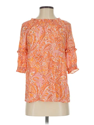 Pre-owned Nanette Lepore 3/4 Sleeve Blouse In Orange