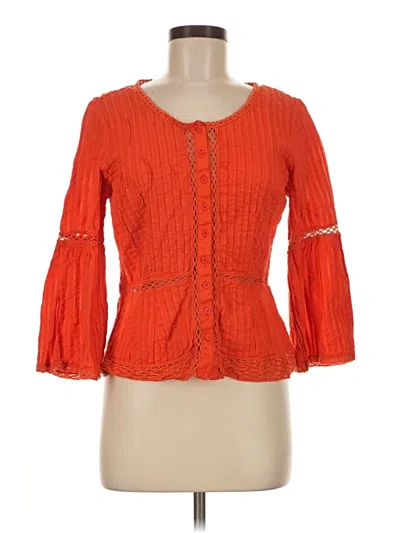 Pre-owned Nanette Lepore 3/4 Sleeve Blouse In Orange