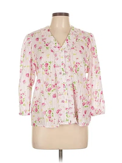 Pre-owned Nanette Lepore 3/4 Sleeve Blouse In Pink