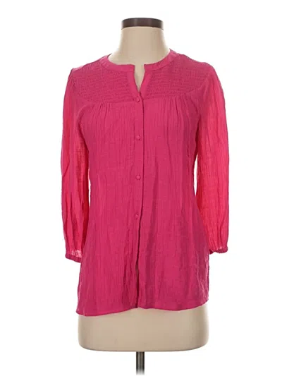 Pre-owned Nanette Lepore 3/4 Sleeve Blouse In Pink