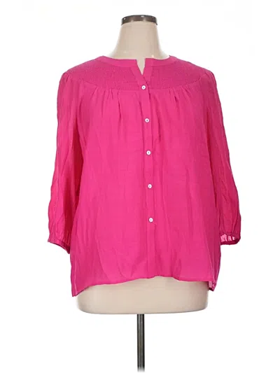 Pre-owned Nanette Lepore 3/4 Sleeve Blouse In Pink